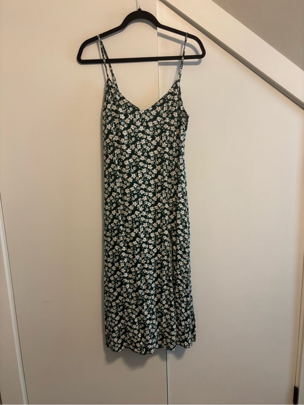 Reformation green floral slip dress